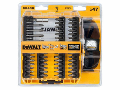 Dewalt 47 Piece Impact Rated Screw Driver Bit Set Hex Shank Black Safety Glasses - 8