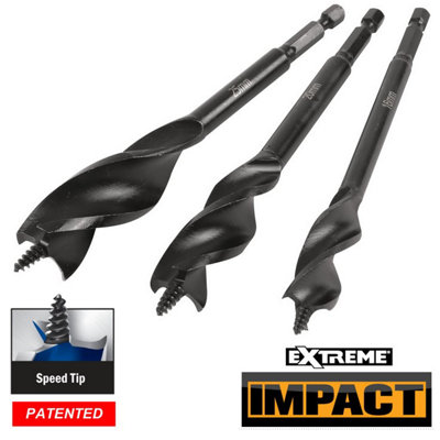 Dewalt 6 Piece Tri Flute Impact Ready Auger Bit Speed Tip Set Stubby 16 ...