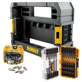 Dewalt 65 Piece Impact Screwdriver Bit Set Tic Tac Box + Tough Case TStak Caddy