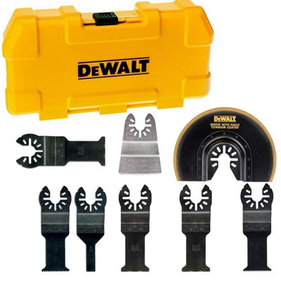 Dewalt 8 Piece Multi Tool Accessory Blade Set Plunge Fast Cut Toughcase DIY at B Q