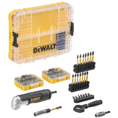Dewalt 80PC Set - Impact Driver Right Angle Drill Attachment 1/4" Hex Bit Set