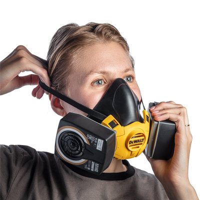 Dewalt A2P3 Medium Half Mask Respirator Face Mask + A2P3 Filters + Ear ...