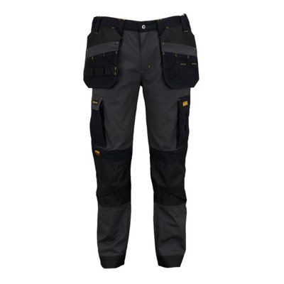 DEWALT Albany Cargobroek voor heren, slim fit, Pro-stretch, Rip Stop Holster Pocket Work Utility Cargo broek, Grijs/Zwart, 30W / 29L