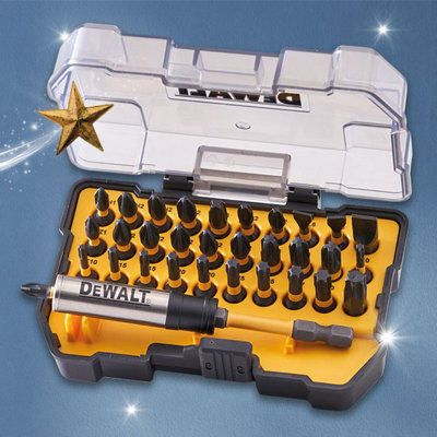 DeWalt Black Impact Flex Torq 32 Piece Screwdriver Bit Set + Holder XMS21BITSET