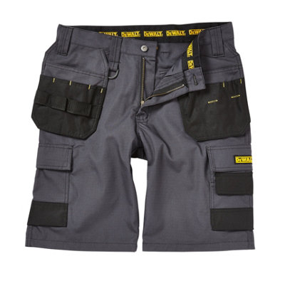 DeWalt Cheverley Work Shorts Grey Lightweight Cargo Short Double Stitched W30