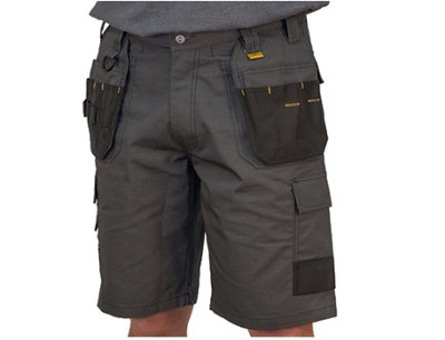 DeWalt Cheverley Work Shorts Grey Lightweight Cargo Short Double Stitched W32