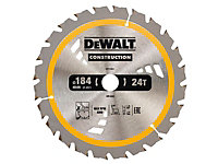 DEWALT - Cordless Construction Trim Saw Blade 184 x 20mm x 24T