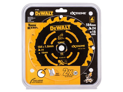 DEWALT - Cordless Mitre Saw Blade For DCS365 184 x 16mm x 24T