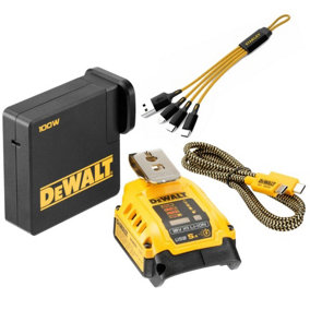 Dewalt DCB094K 18v USB Port Fast Battery Charger 15Min 240v Powerbank  + Cable