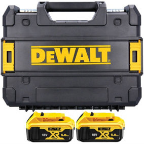 Dewalt DCB184 5.0ah 18v XR Lithium Ion Battery Twin Pack + Tstak Drill Case