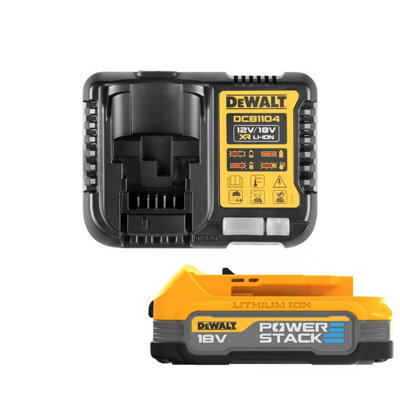 Dewalt DCBP034 18V XR 1.7Ah Compact Powerstack Battery With DCB1104 Charger