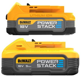 DeWalt DCBP518 18v 5.0ah Powerstack Battery + DCBP034 Compact Battery Twin Pack