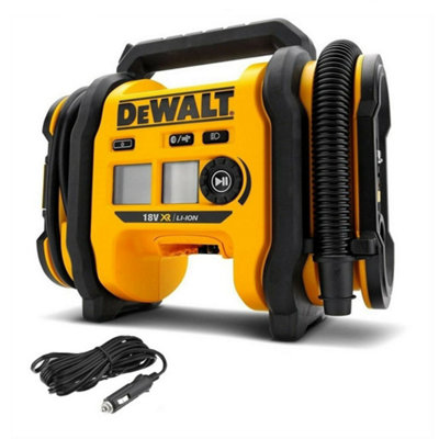 DeWalt DCC018N 18V XR Cordless Inflator Triple Source Bare + In Car 12v Charger