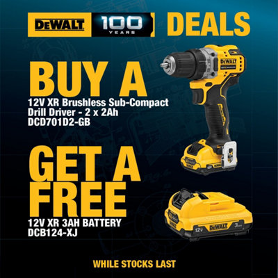 Dewalt DCD701D2 12v XR Brushless Compact Drill Driver 2x 2.0AH Tstak + 1x 3.0AH