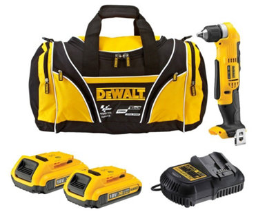 Dewalt DCD740D2 18v XR 2 Speed Right Angle Drill Li-Ion + 2x2.0ah, Charger + Bag