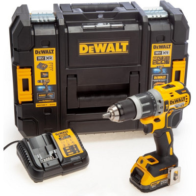 DeWalt DCD796E1T 18V XR Brushless Combi Hammer Drill - 1 x POWERSTACK Batteries