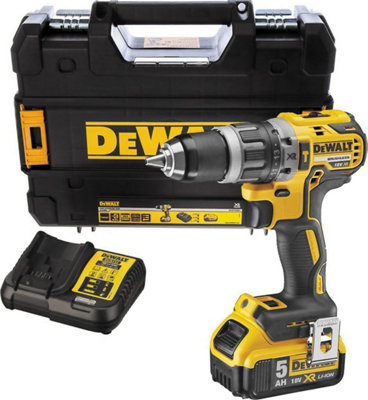 DCD709P1T-GB, Taladro-atornillador DeWALT a batería Ión-litio XR de 18V 5Ah  con 1 batería, Enchufe UK