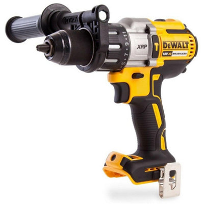 Cordless drill with online side handle