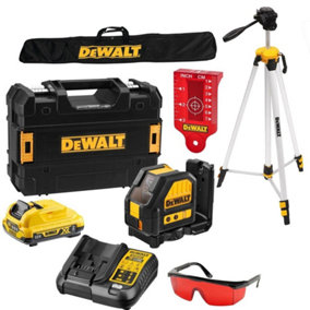 Dewalt DCE088D1R 12v Cross Line Laser Level 1x2ah Tstak Case + Dewalt Tripod