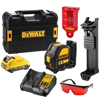 Dewalt DCE088D1R 12v Cross Line Laser Level Red Self Levelling 1x2ah Tstak Case