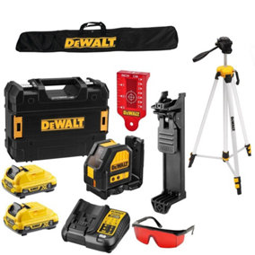 Dewalt DCE088D2R 12v Cross Line Laser Level 2 x2ah Tstak Case + Dewalt Tripod