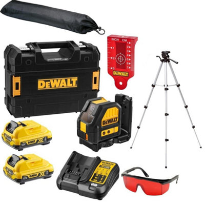 Dewalt DCE088D2R 12v Cross Line Laser Level 2x2ah Tstak Case +Telescopic Tripod