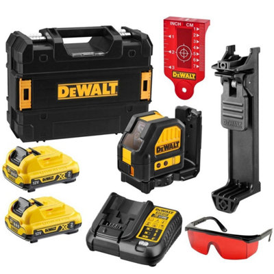 Dewalt DCE088D2R 12v Cross Line Laser Level Red Self Levelling 2x2ah Tstak Case