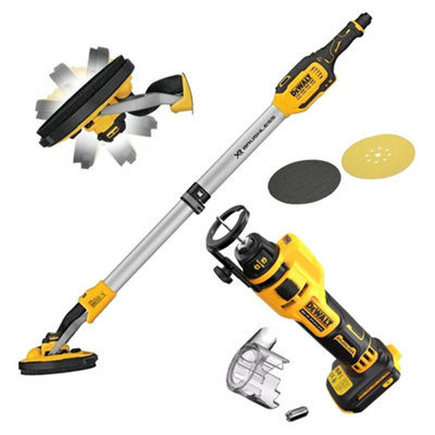 Lijadora De Yeso A Batería DEWALT 18V - Motor Sin Escobillas, Eje Telescópico, Compatible Con AirLock