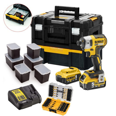 Dewalt DCF887P2 18V XR Brushless 3 Speed Impact Driver 31pc Set+ Tstak ...