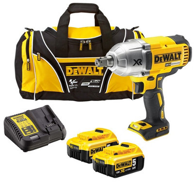 Dewalt DCF899P2 XR 18v High Torque Impact Wrench 1/2" 2 x 5.0ah Batt Charger Bag