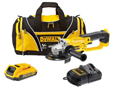 Dewalt DCG412D1 18v XR Cordless Angle Grinder 125mm + 1 x 2.0ah, Charger + Bag