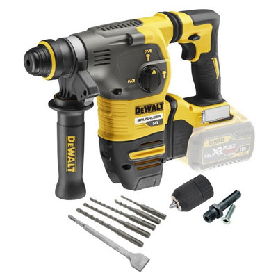 Dewalt DCH333N 54v XR FlexVolt Brushless SDS+ Hammer Drill + Chuck + SDS Bits