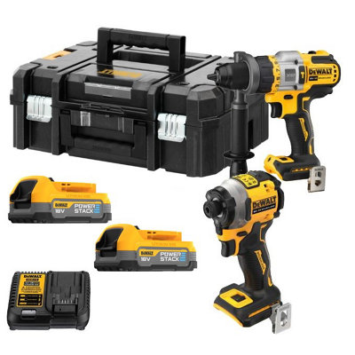 Dewalt DCK2052E2T 18v XR Brushless Powerstack Combi Drill+ Impact Driver + Batt