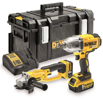 Dewalt DCK269P2 XR 18V DCF899 Impact Wrench + DCG412 Angle Grinder - 2 x 5ah Bat