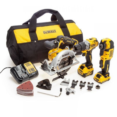 DeWalt DCK318P1D1 3 Pc 12V XR Brushless Kit - Hammer Drill Multi Tool Saw +5ah