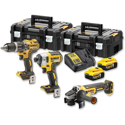 Dewalt DCK384P2T 18v XR Brushless Kit DCD796 Drill DCF887 Impact DCG405 Grinder