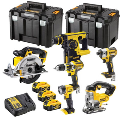 Dewalt DCK699M3T 18v XR 6 Piece Kit + 3 x 4.0Ah Li-Ion Batts, Charger + T-Staks