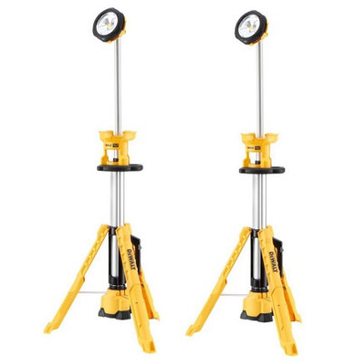 Dewalt DCL079 18v XR LED Light Tripod Site Light Pivot Head Cordless - Twin Pack