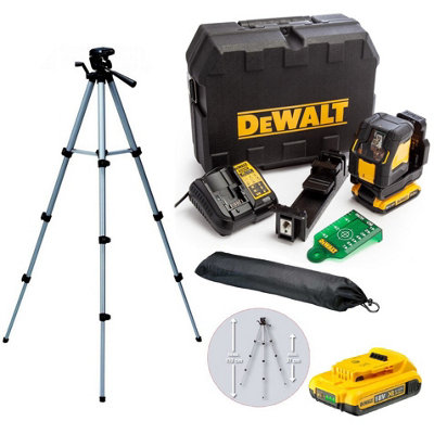 Dewalt DCLE34021D2 XR Compact Cross Line Green Laser 18V 2x2.0Ah Li-ion + Tripod