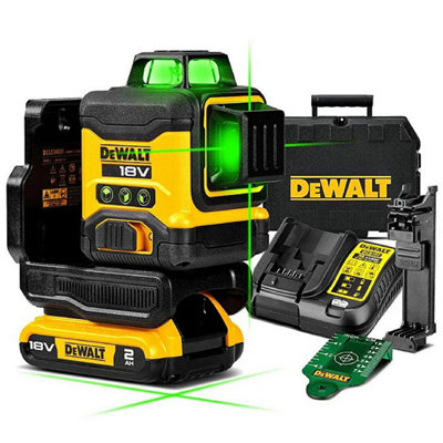 DeWalt DCLE34031D1 18V XR Compact Green Laser 3 x 360 Degree - 2.0Ah Battery