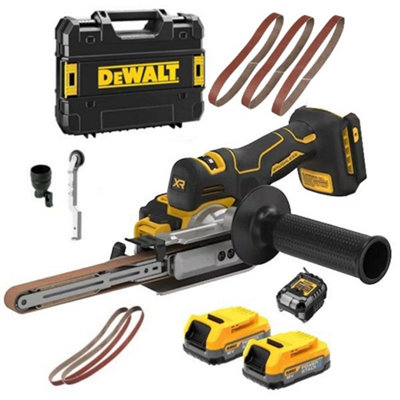 Dewalt DCM200E2T 18v XR Cordless Brushless Powerfile Bandsaw Sander Powerstack Kit