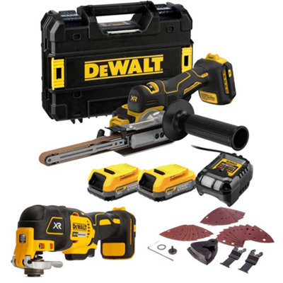 Dewalt DCM200E2T 18v XR Cordless Brushless Powerfile Bandsaw Sander Powerstack Kit
