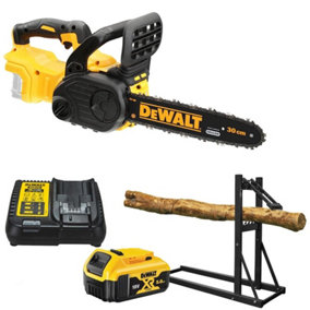 Dewalt DCM565 18v XR 30cm Brushless Cordless Chainsaw x1 5ah Kit with Log Holder