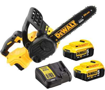 Dewalt DCM565P2 18v XR 30cm Cordless Chainsaw Brushless - 2 x 5.0ah Batteries