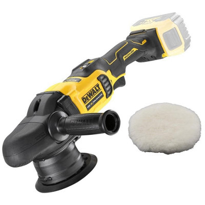 Dewalt DCM848N 18v Brushless Dual Action Polisher 125mm + Wool Polishing Bonnet