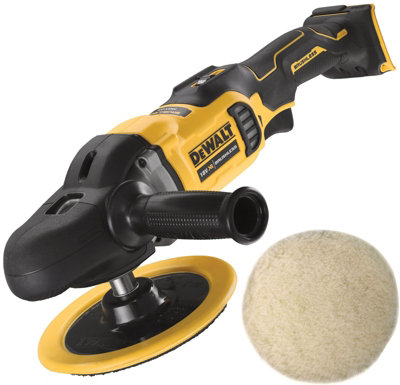 Dewalt DCM849N 18v Brushless XR Rotary Polisher 180mm Bare + Round Wool Bonnet
