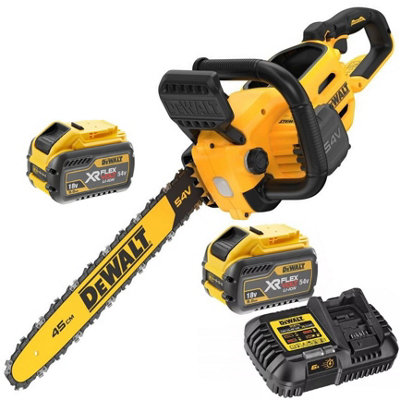 Dewalt DCMCS574X2 FlexVolt Cordless Brushless Chainsaw 45cm Bar 54V 2x 9.0Ah