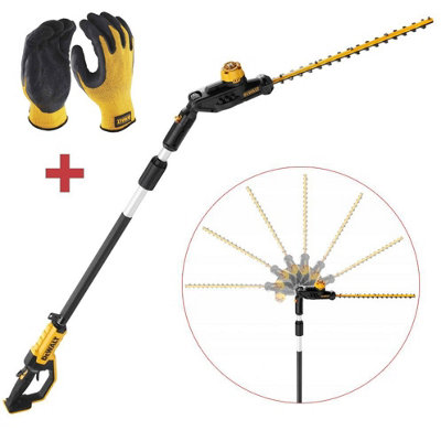 Dewalt DCMPH566N 18v XR Brushless Pole Hedge Trimmer 55cm Long Reach + Gloves