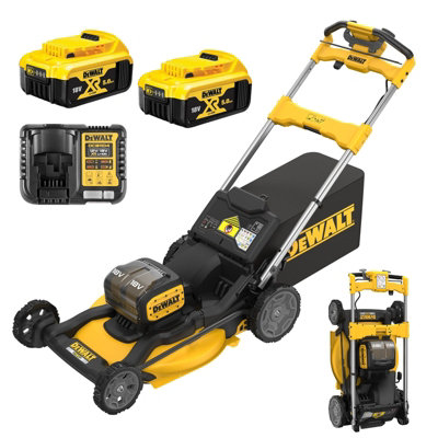 Dewalt DCMWSP156P2 XR 48cm Self Propelled Lawn Mower Rear Wheel Drive 2x 18V 5ah DIY at B Q