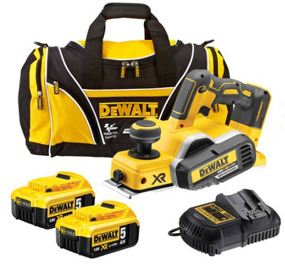 Dewalt DCP580P2 18v XR Cordless Brushless Planer + 2 x 5.0ah Batt, Charger + Bag